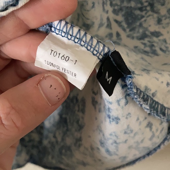 Dejavu Retro Daisy Light Acid Wash Crop Lightweight Festival Tank Size M Blue - Picture 8 of 11